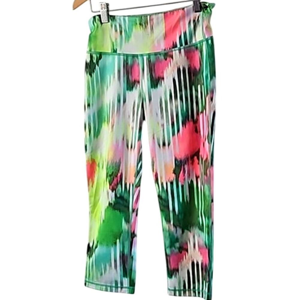 Athleta Bright Multi-Colored Active Capri Legging… - image 3